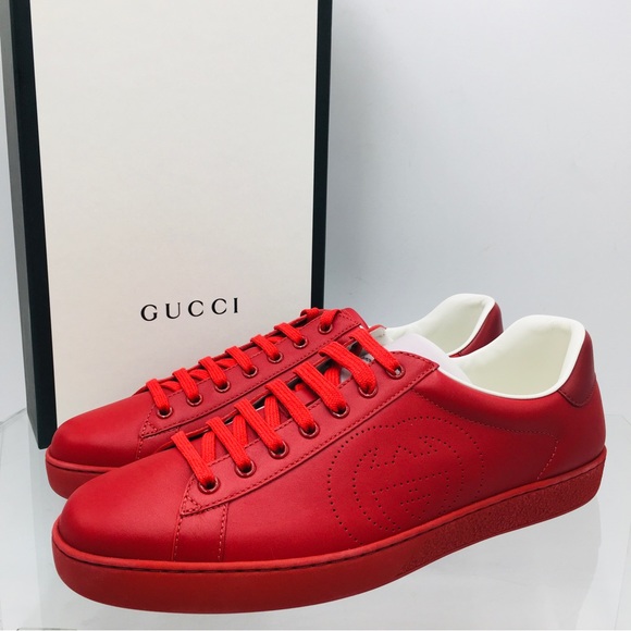 Gucci Ace - Interlocking G - Hibiscus Red - 599147 AYO70 6463 - Picture 1 of 16